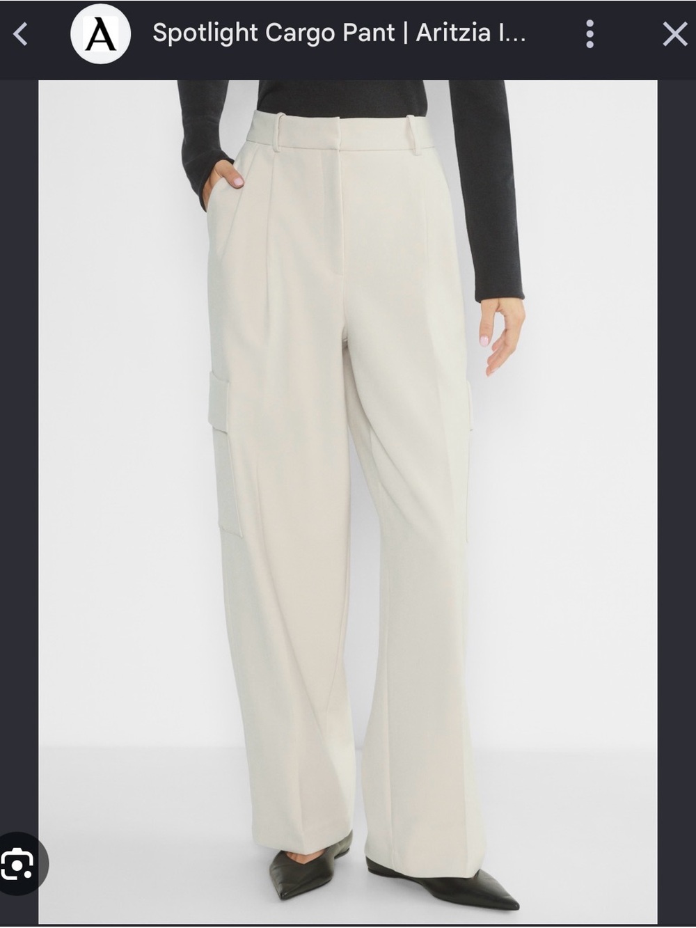 Aritzia Spotlight Cargo Pant in white